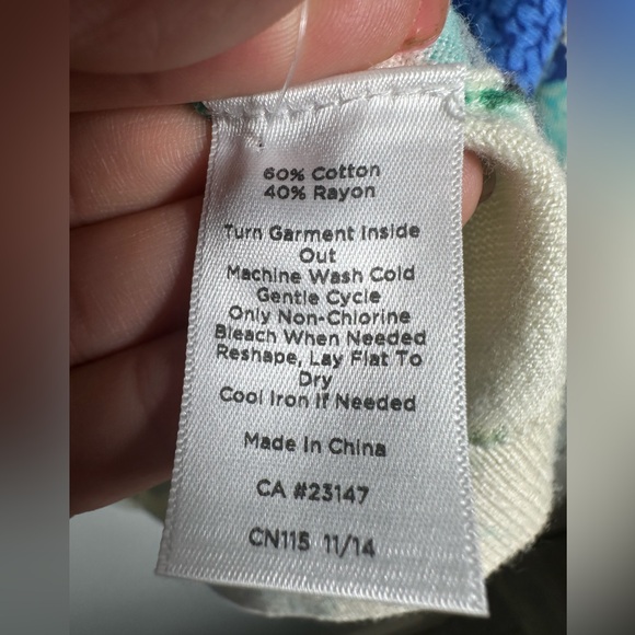 Talbots Soft Knit Butterflies Floral Back Button Up Cardigan Colorful Size 1X - Picture 13 of 14